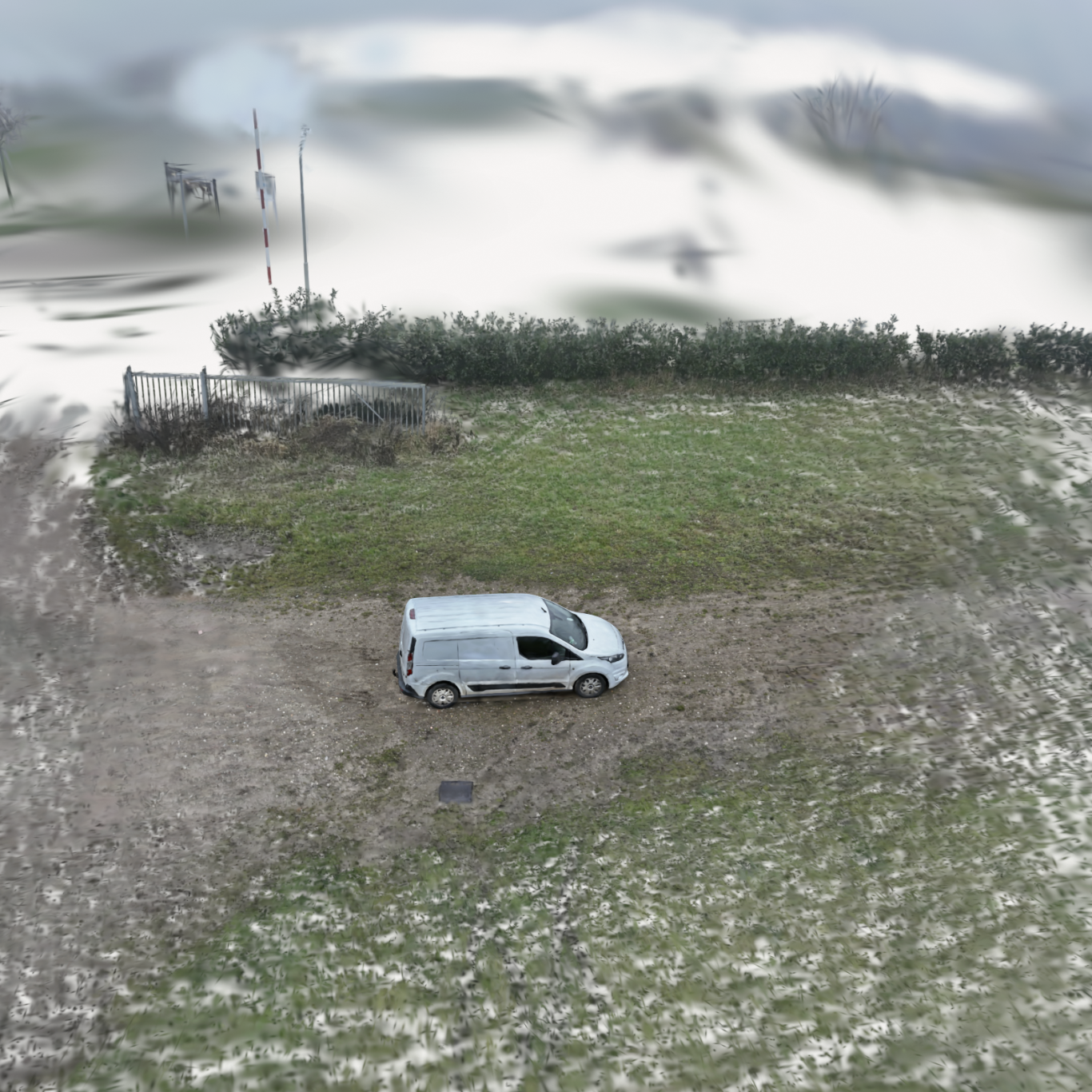 Thermische afbeelding van huis via eendrone Thermische afbeelding van een huis met warme en koele plekken zichtbaar.